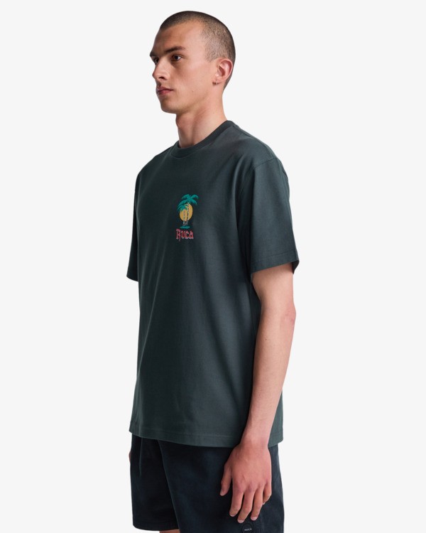 3 Frond Mural - T-Shirt &agrave; manches courtes pour Homme Noir EVYZT00335 RVCA