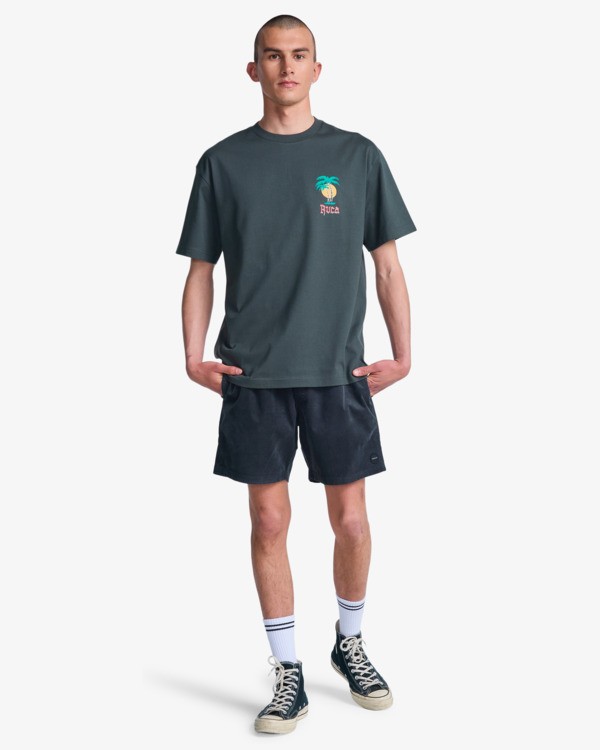 5 Frond Mural - T-Shirt &agrave; manches courtes pour Homme Noir EVYZT00335 RVCA