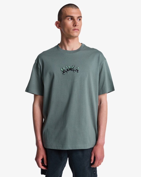 2 Olde RVCA - Maglietta da Uomo Green EVYZT00346 RVCA