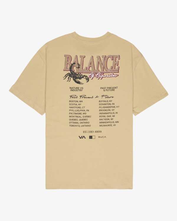 0 Poison Tour - Short Sleeve T-Shirt for Men Beige EVYZT00359 RVCA