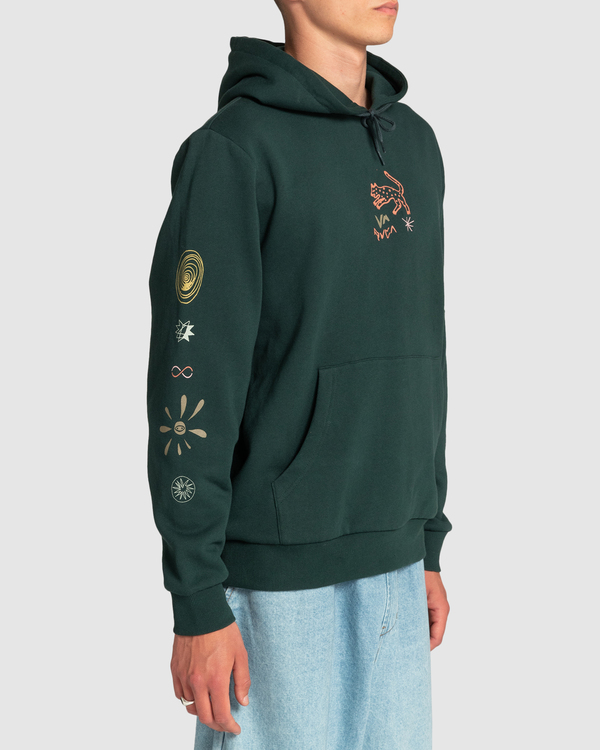 4 Petroglyph - Sudadera con Capucha para Hombre Verde F1HORFRVF2 RVCA