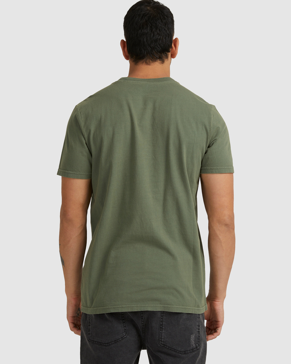 1 RVCA Washed - Maglietta da Uomo Green F1SSSMRVF2 RVCA