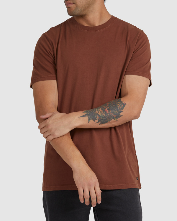 6 RVCA Washed - Camiseta para Hombre Marron F1SSSMRVF2 RVCA
