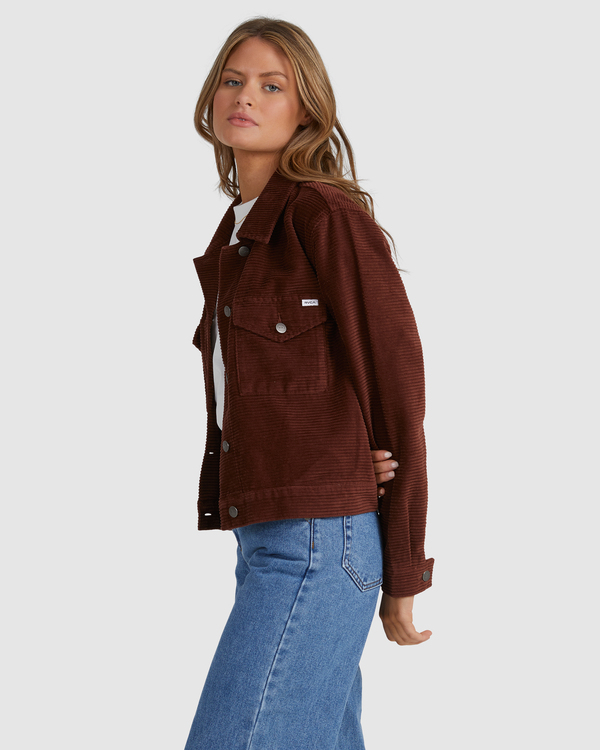 Veste Femme Velours Côtelé Giovana - Décontractée Boutonnée Manches Longues - Rouge Noir Blanc Bleu Rose