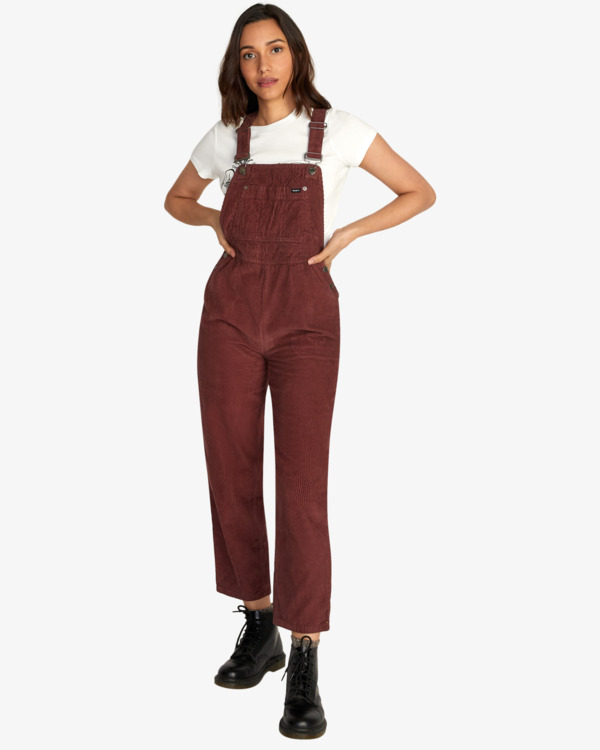 0 Succession - Pantalón de Peto Carpintero para Mujer Marron F3PTRIRVF2 RVCA
