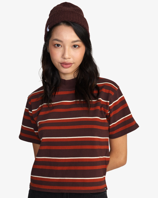 0 Kinney Tee - Mock Neck T-Shirt for Women Brown F3TPRBRVF2 RVCA