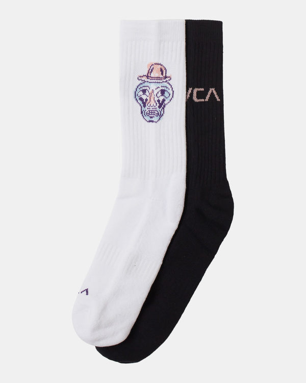 0 RVCA - 2 Pack Crew Socks White F5SORGRVF2 RVCA