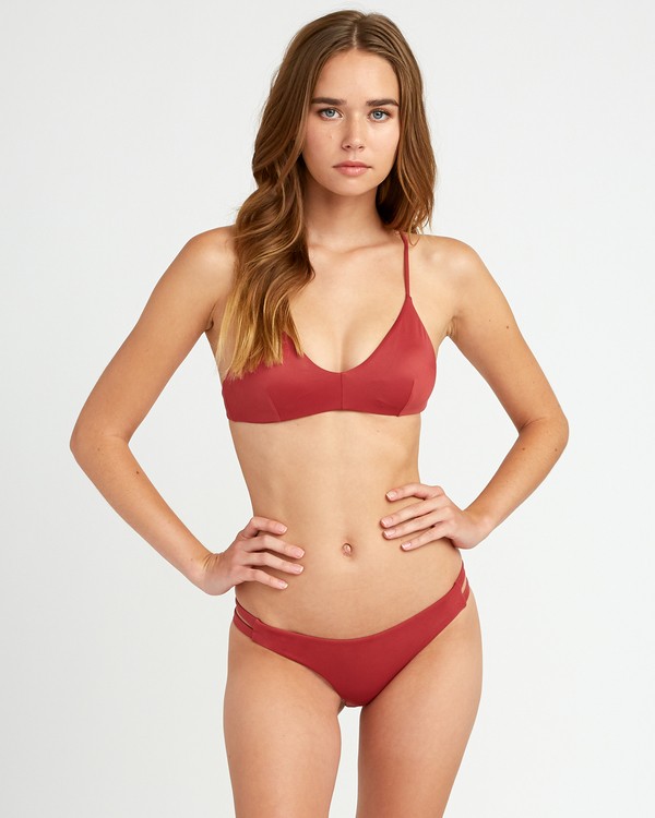 1 Solid - Full Tab Side Bikini Bottoms for Women Red N3SBRCRVP9 RVCA