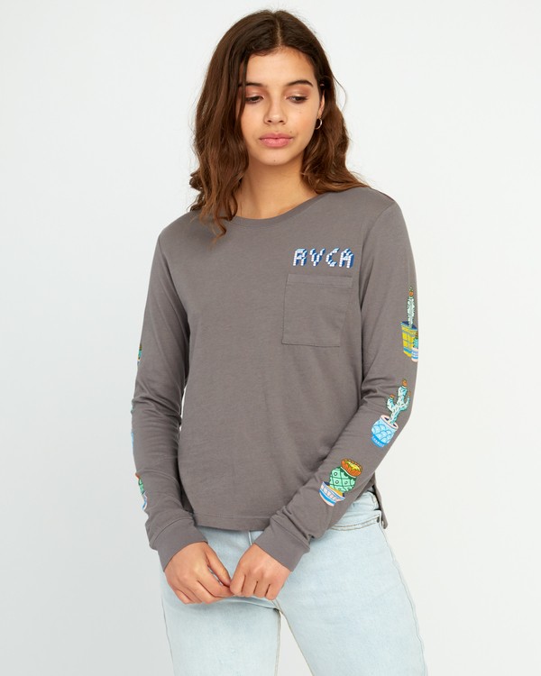 0 Kristen Liu Wong Cacti - Long Sleeves T-Shirt for Women  P3LSRARVS9 RVCA