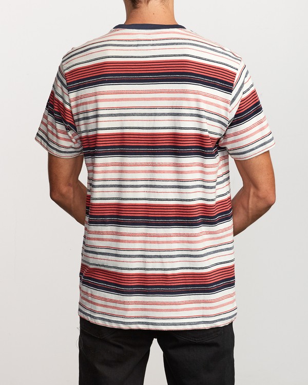 2 Deadbeat Stripe  - Short Sleeve Knit T-Shirt  Q1KTRARVF9 RVCA
