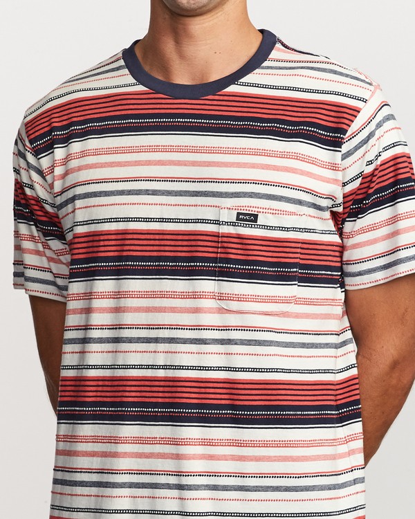 3 Deadbeat Stripe  - Short Sleeve Knit T-Shirt  Q1KTRARVF9 RVCA