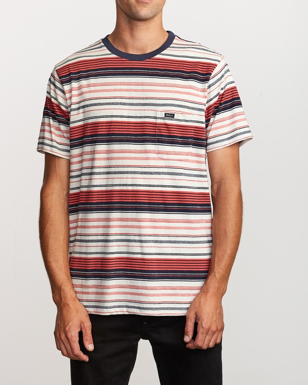 1 Deadbeat Stripe  - Short Sleeve Knit T-Shirt  Q1KTRARVF9 RVCA