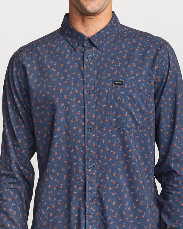 3 Prelude Floral  - Long Sleeve Shirt Blue Q1SHRBRVF9 RVCA