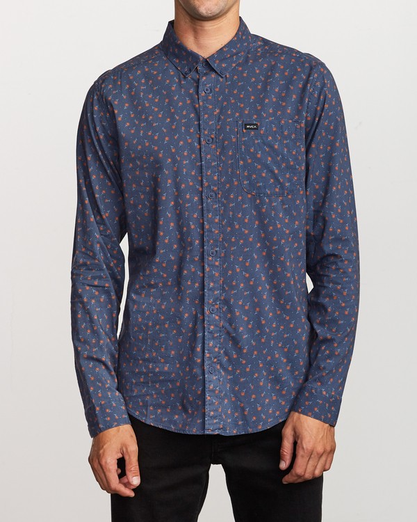 1 Prelude Floral  - Long Sleeve Shirt Blue Q1SHRBRVF9 RVCA