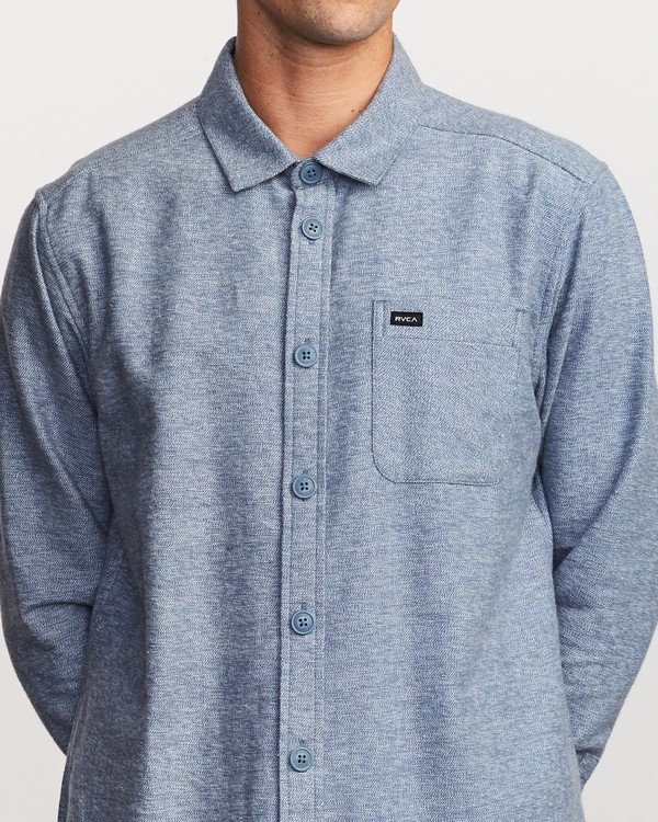 3 Black Sand Flannel  - Long Sleeve Shirt  Q1SHRLRVF9 RVCA