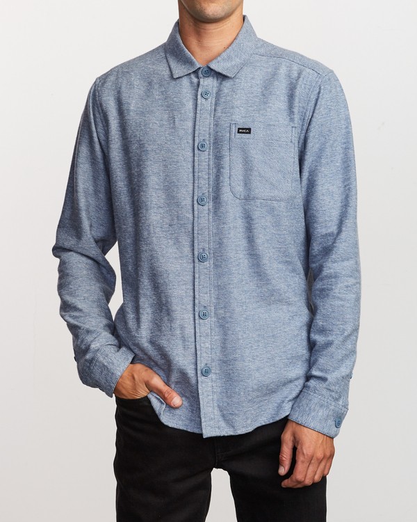 1 Black Sand Flannel  - Long Sleeve Shirt  Q1SHRLRVF9 RVCA