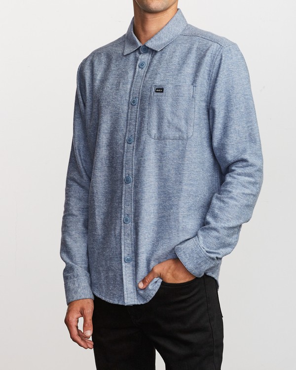 4 Black Sand Flannel  - Long Sleeve Shirt  Q1SHRLRVF9 RVCA