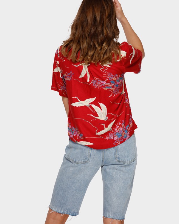 1 Cranes - Kurzärmeliges Hemd für Frauen  Q3SHRJRVF9 RVCA