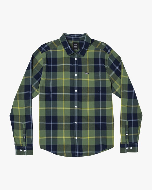 0 Kevin Spanky Okapi Plaid - Long Sleeve Shirt for Men  R1SHRBRVW9 RVCA