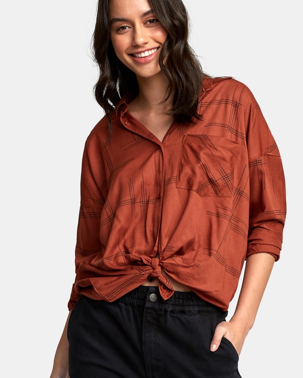 2 Hera - Oversized Button-Up Shirt for Women  R3SHRBRVW9 RVCA