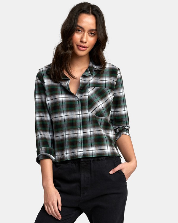 0 Daten - Button-Up Flannel Shirt for Women  R3SHRDRVW9 RVCA