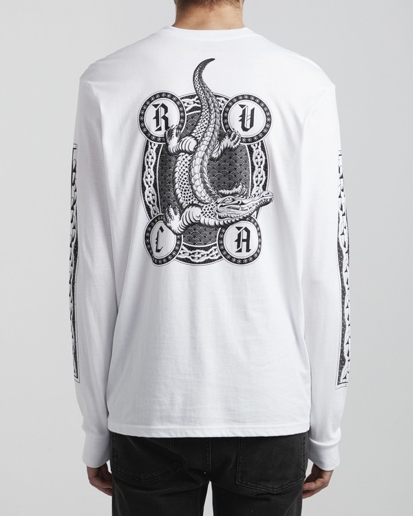 3 Benjamin Jeanjean Croco - Long Sleeve T-Shirt for Men White S1LSRCRVP0 RVCA