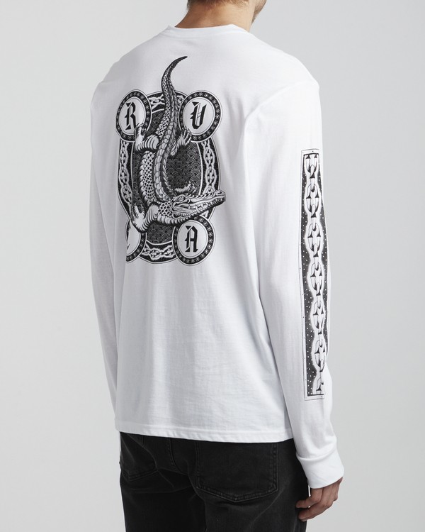 5 Benjamin Jeanjean Croco - Long Sleeve T-Shirt for Men White S1LSRCRVP0 RVCA