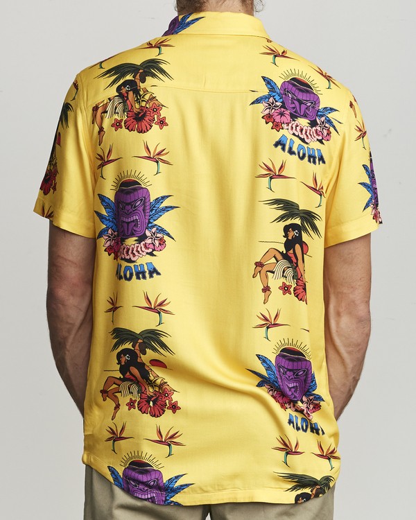 2 Dmote Tiki - Chemise manches courtes imprimée pour Homme Jaune S1SHRHRVP0 RVCA