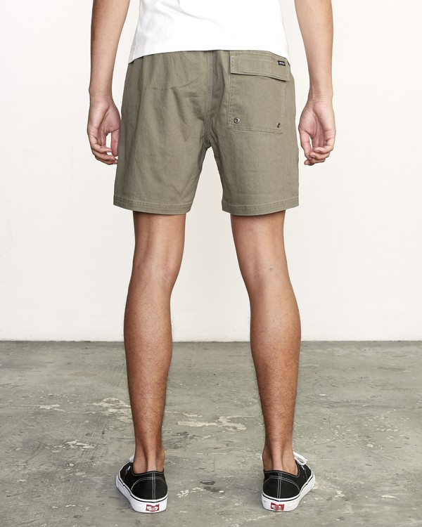 1 Escape Elastic  - Solid Elastic Waist Short for Men Green S1WKRLRVP0 RVCA