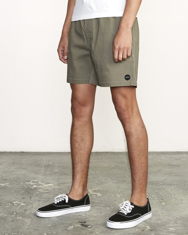 2 Escape Elastic  - Solid Elastic Waist Short for Men Green S1WKRLRVP0 RVCA