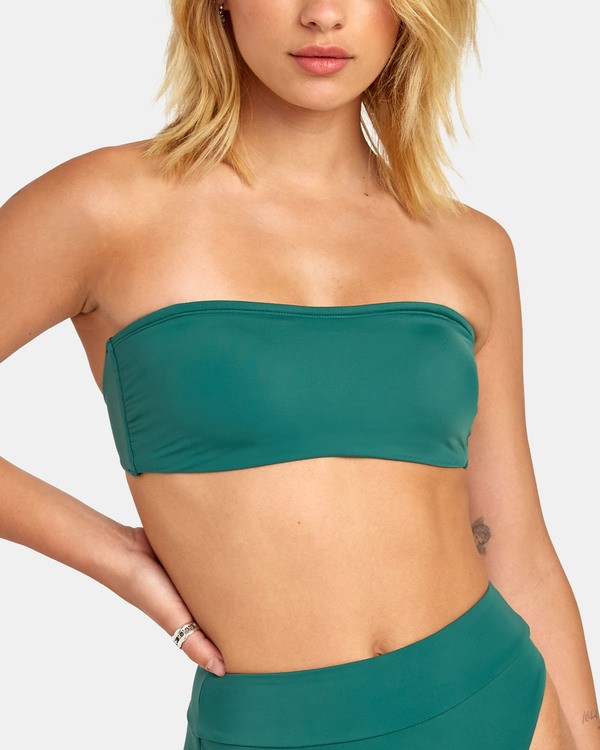 4 Solid - Haut de bikini bandeau uni pour Femme Vert S3STRNRVP0 RVCA