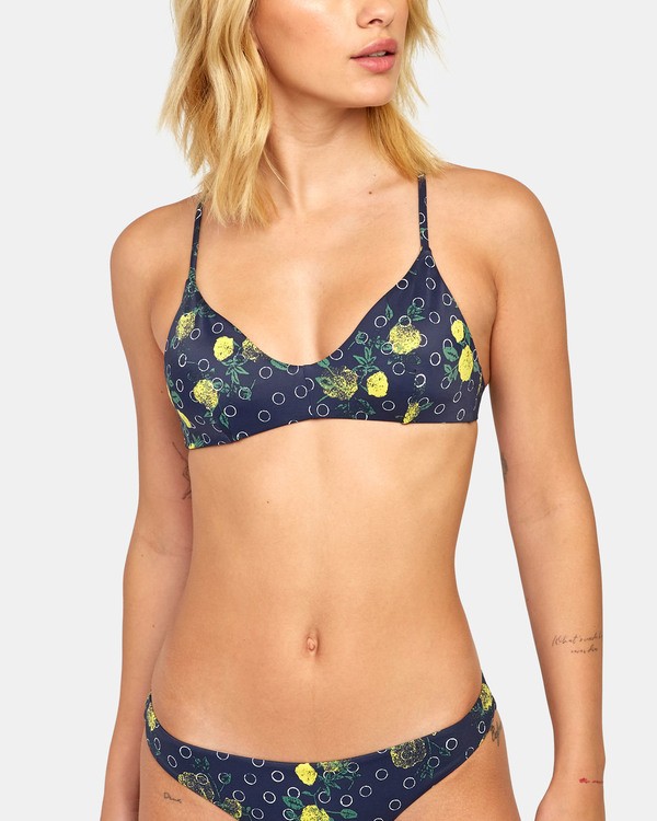 4 Dazed Crossback - Printed Crossback Bikini Top for Women Black S3STRWRVP0 RVCA