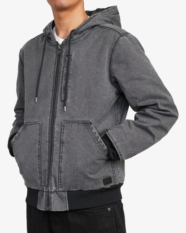 3 Hooded Canvas - Bomber Jacket for Men Black U1JKRKRVF0 RVCA