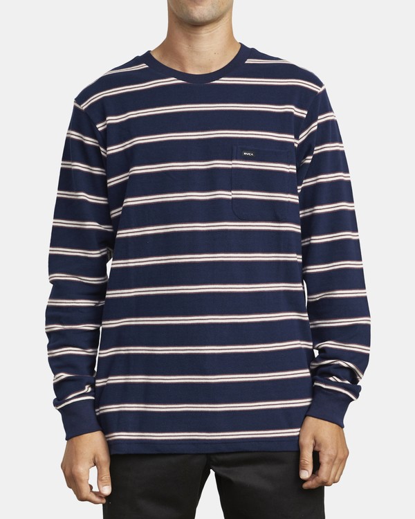 1 Bloom Pique - Long Sleeve Top for Men Blue U1KTRFRVF0 RVCA