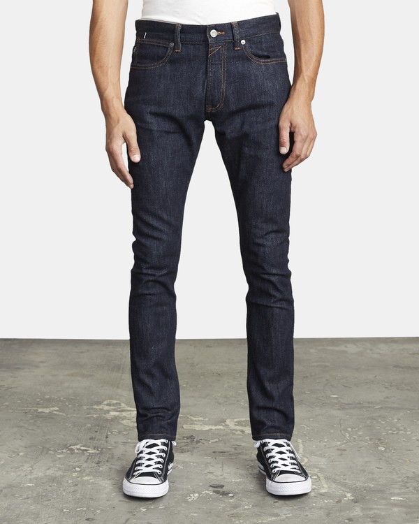 2 RVCA Rockers - Jean Skinny pour Homme Bleu U1PNRFRVF0 RVCA