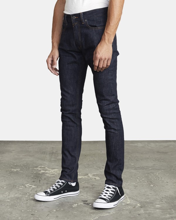 4 RVCA Rockers - Jean Skinny pour Homme Bleu U1PNRFRVF0 RVCA