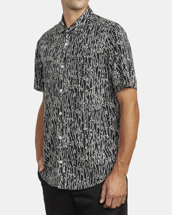 3 Jungle Fuzz - Short Sleeve Shirt for Men Black U1SHRCRVF0 RVCA