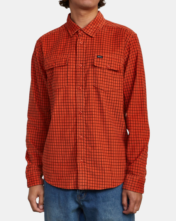 3 Freeman - Camisa de manga larga para Hombre Marron U1SHRQRVF0 RVCA