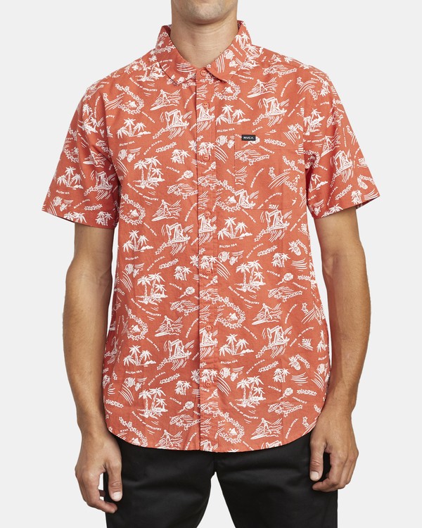 4 Tropical Disaster - Chemise manches courtes pour Homme Marron U1SHRVRVF0 RVCA