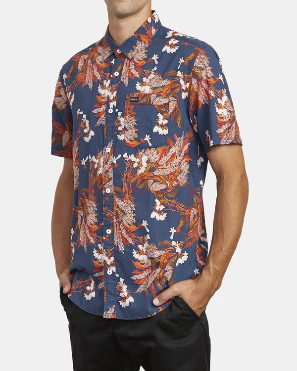 3 Paradiso Floral - Short Sleeve Shirt for Men Blue U1SHRXRVF0 RVCA