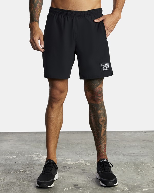 1 Everlast Yogger IV 17" - Workout Shorts for Men Black U4WKEARVF0 RVCA