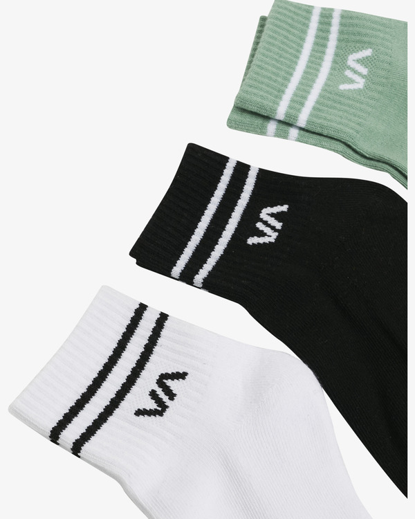 3 VA Mini  - 3 Pack Crew Socks for Women Green UVJAA00110 RVCA