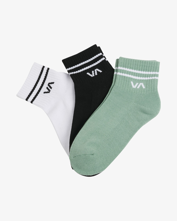 1 VA Mini  - 3 Pack Crew Socks for Women Green UVJAA00110 RVCA