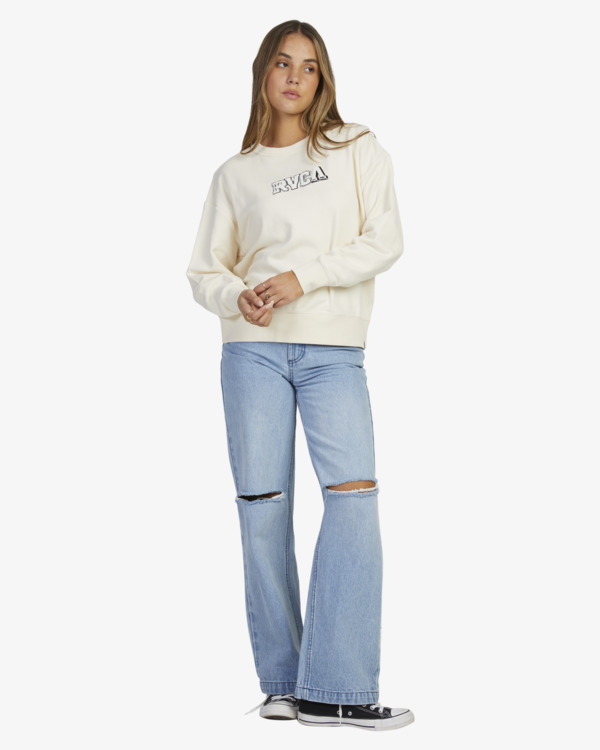 2 Patched RVCA Curl - Sweat pour Femme Beige UVJFT00117 RVCA