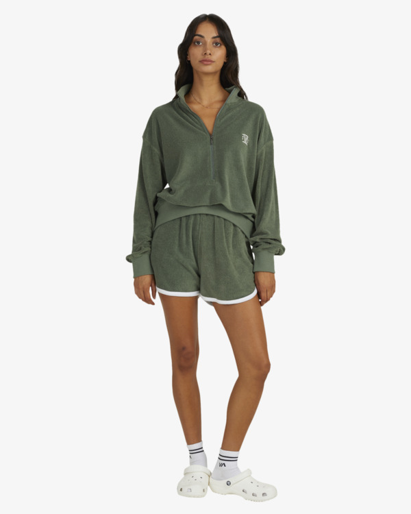 2 Grand Slam - Sweatshirt mit Rei&szlig;verschluss f&uuml;r Frauen Gr&uuml;n UVJFT00121 RVCA
