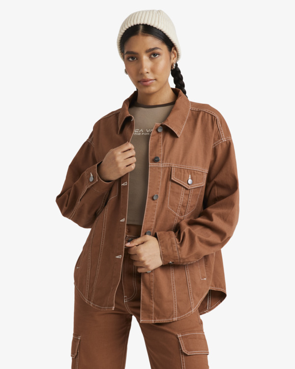 0 Indie - Twill Jacket for Women Brown UVJJK00142 RVCA