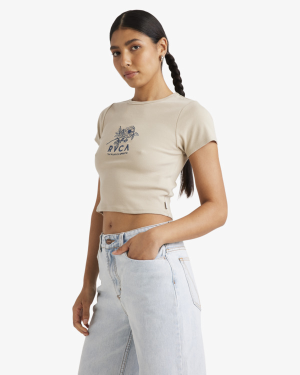 3 Good Day - Crop top à manches courtes pour Femme Beige UVJKT00234 RVCA