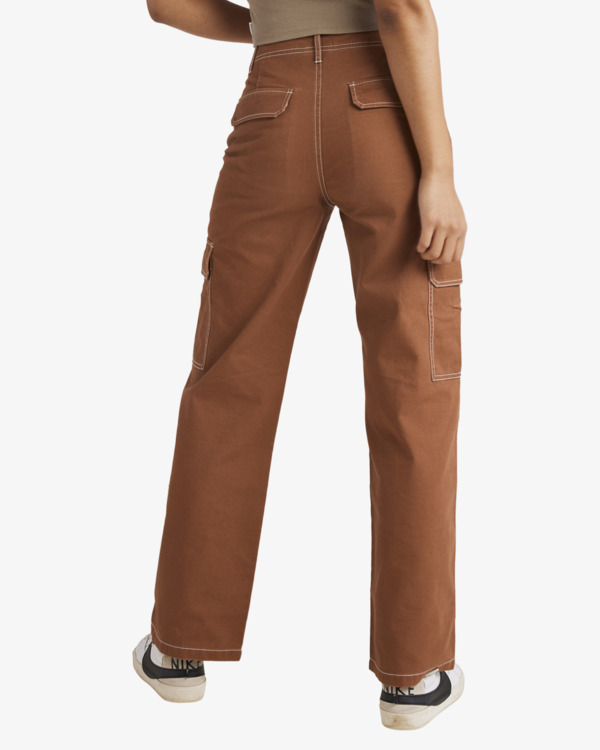 1 Rangers  - Pantalón de pata ancha para Mujer Marron UVJNP00148 RVCA