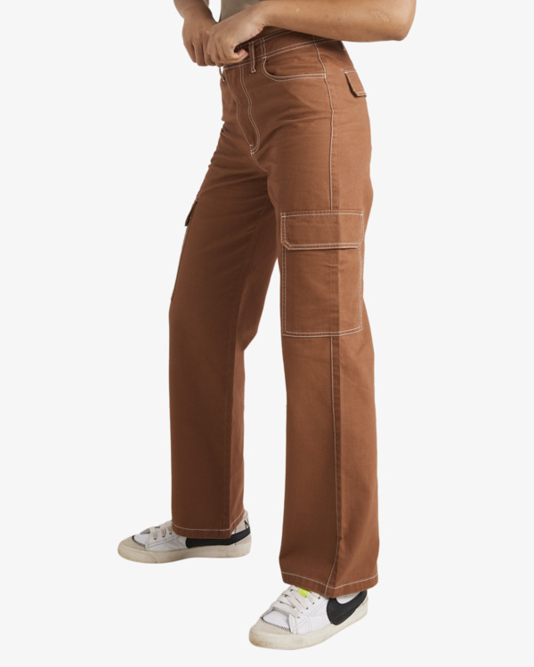 3 Rangers - Pantalon évasé pour Femme Marron UVJNP00148 RVCA