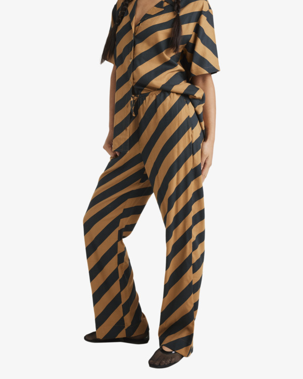 4 Milspec Stripe Holiday - Pantaloni a gamba larga da Donna Brown UVJNP00153 RVCA